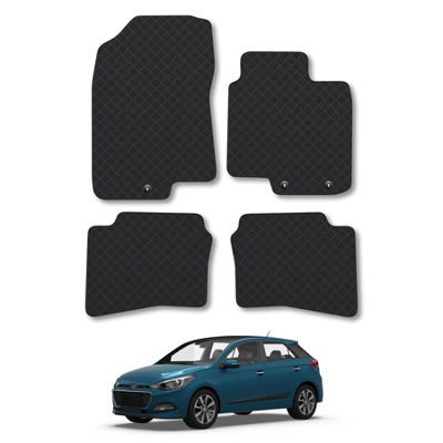 Car Mat Co Hyundai I20 (2015-2020) (Press Stud) Rubber Car Mats Heavy-Duty Tailored Fit from B&Q