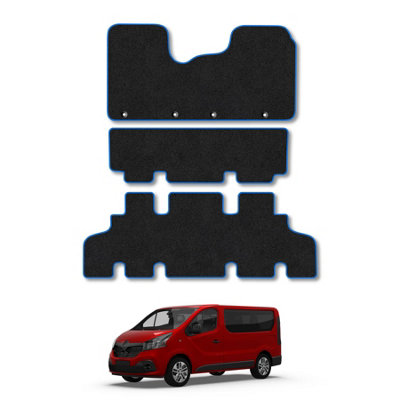 Car Mat Co Renault Trafic (2014+) (Minibus) Van Mats Accessories Tailored Fit Carpet Car Floor Mats Non Slip Blue Trim Compatible Accessory from B&Q