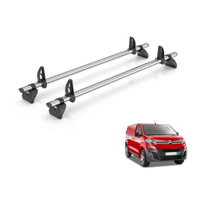 B&Q -  Roof Rack For Peugeot Expert (2016+) 2X Steel Roof Bars (Only Fits Compact Wheelbase Models)Kammbar FleetJd2Fl
