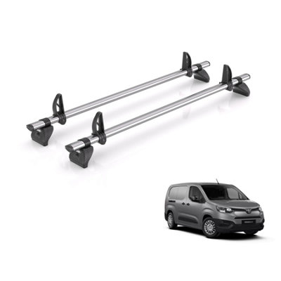 B&Q -  Roof Rack For Toyota Proace City (2020+) 2X Steel Roof Bars (Only Fits Long (L2) Wheelbase)Kammbar FleetGc2Fl