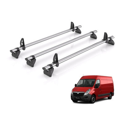 B&Q - Vd  Kammbar Fleet 3 Bars Roof Rack For The Vauxhall Movano 2010-2021 Only Suitable For H1/h2 Roof Height Models