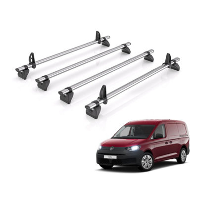 B&Q -  Roof Rack For Vw Caddy (2020+) 4X Steel Roof Bars (Suitable Only For Maxi Models)Kammbar FleetKd4Fl