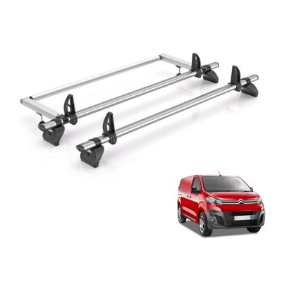 B&Q - Peugeot Expert Roof Rack For 2016+ Vans 2X BarsRollerLoadstops  Kammbar