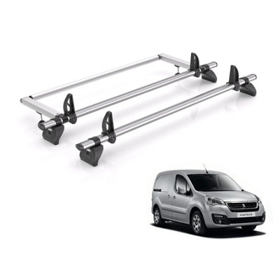 B&Q -  Peugeot Partner Roof Rack For 2008-2018 L1 With Barn Doors 2X Bars + Loadstops Only Fits L1 Wheelbase Models