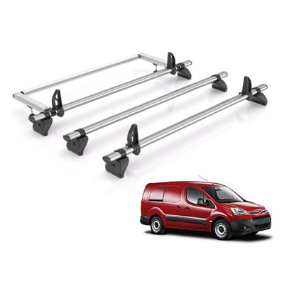 B&Q - Citroen Berlingo Roof Rack For 2008-2018 L2 Roof 3X Bars & Loadstops  Fleet Only Fits L2 Wheelbase Models