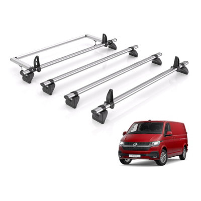 B&Q - Vw Transporter Roof Rack Fits 2002-2022 Tailgate Vans 4X Bars + Loadstops  Only Fits Models With Tailgate Rear Doors
