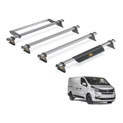 B&Q -  Trade Fiat Talento (2016+) Roof Rack 4 Steel Roof Bars & Rear Ladder RollerUltibar TradeSb315-4/vgr-30