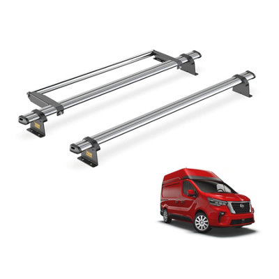 B&Q -  Trade Nissan Nv300 (2016+) Roof Rack 2 Steel Roof Bars & Rear Ladder RollerUltibar TradeSb211-2/vgr-03