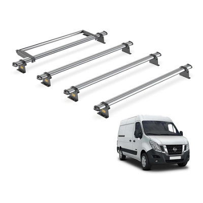 B&Q -  Trade Nissan Nv400 (2011+) Roof Rack 4 Steel Roof Bars & Rear Ladder RollerUltibar TradeSb286-4/vgr-03