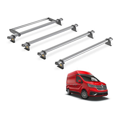 B&Q -  Trade Renault Trafic (2014+) Roof Rack 4 Steel Roof Bars & Rear Ladder RollerUltibar TradeSb211-4/vgr-03