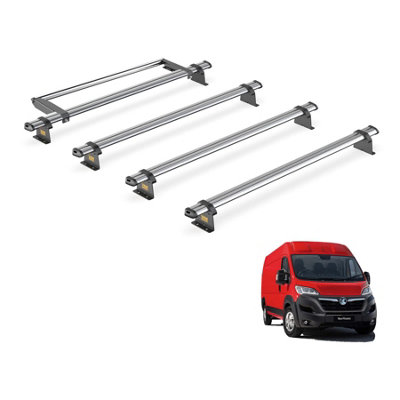 B&Q -  Trade Vauxhall Movano (2010-2021) Roof Rack 4 Steel Roof Bars & Rear Ladder RollerUltibar TradeSb286-4/vgr-03