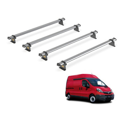 B&Q -  Trade Vauxhall Vivaro (2001-2014) Roof Rack 4 Steel Roof BarsUltibar TradeSb211-4
