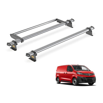 B&Q -  Trade Vauxhall Vivaro (2019+) Roof Rack 2 Steel Roof Bars & Rear Ladder RollerUltibar TradeSb333-2/vgr-09