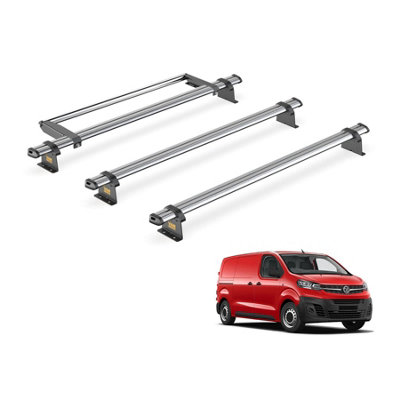 B&Q -  Trade Vauxhall Vivaro (2019+) Roof Rack 3 Steel Roof Bars & Rear Ladder RollerUltibar TradeSb333-3/vgr-09