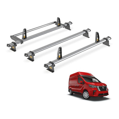 B&Q -  Trade Nissan Nv300 (2016+) Roof Rack 3 Steel Roof BarsLoadstops & Rear Ladder RollerUltibar TradeSb211-3/vgr-03