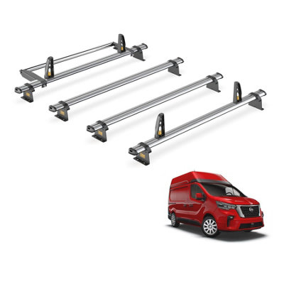 B&Q -  Trade Nissan Nv300 (2016+) Roof Rack 4 Steel Roof BarsLoadstops & Rear Ladder RollerUltibar TradeSb211-4/vgr-03