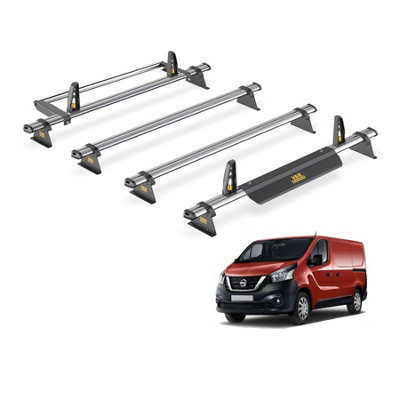 B&Q -  Trade Nissan Nv300 (2016+) Roof Rack 4 Steel Roof BarsLoadstops & Rear Ladder RollerUltibar TradeSb315-4/vgr-30