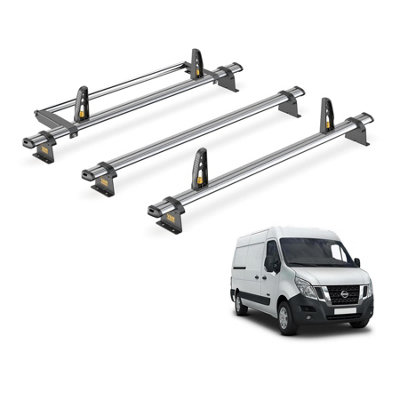 B&Q -  Trade Nissan Nv400 (2011+) Roof Rack 3 Steel Roof BarsLoadstops & Rear Ladder RollerUltibar TradeSb286-3/vgr-03