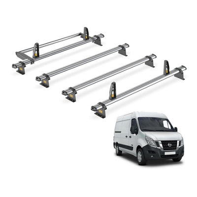 B&Q -  Trade Nissan Nv400 (2011+) Roof Rack 4 Steel Roof BarsLoadstops & Rear Ladder RollerUltibar TradeSb286-4/vgr-03