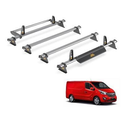 B&Q -  Vauxhall Vivaro (2014-2019) Roof Rack 4 Steel Roof BarsLoadstops & Rear Ladder RollerUltibar TradeSb315-4/vgr-01