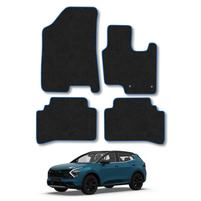 Car Mat Co Kia Sportage (Phev) 2022+ Car Mats Blue Trim Carpet Tailored Fit Easy Clean from B&Q