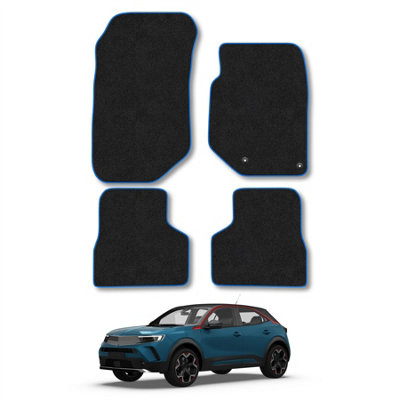 Car Mat Co Vauxhall Mokka 2020+ (Not For Ev / Mhev Models) Car Mats Blue Trim Carpet Tailored  Easy Clean Clips from B&Q