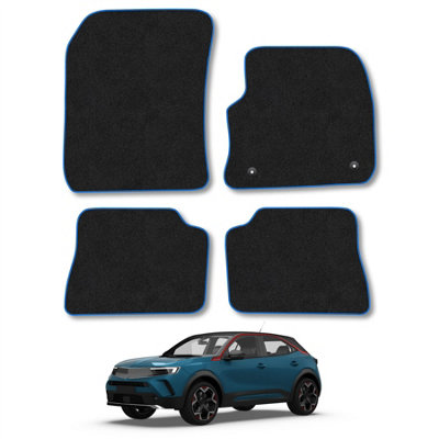 Car Mat Co Vauxhall Mokka-E (2020+) Car Mats Tailored Fit Blue Trim Accessory Carpet Car Accessories Floor Mat With Clips from B&Q