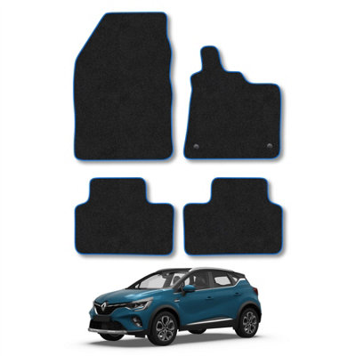 Car Mat Co Renault Captur 2020+ Car Mats Blue Trim Carpet Tailored  Easy Clean Clips from B&Q