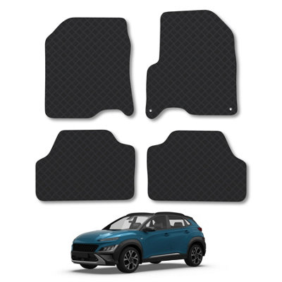 Car Mat Co Hyundai Kona (2017-2023) Ev Rubber Car Mats Heavy-Duty Tailored Fit With Clips from B&Q