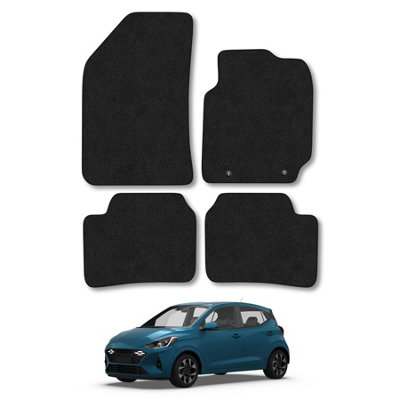 Car Mat Co Hyundai I10 (2020+) Car Mats Black Carpet Tailored Fit Easy Clean With Clips from B&Q
