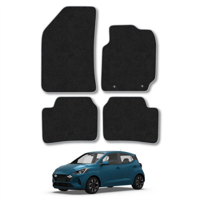 Car Mat Co Hyundai I10 (2020+) Car Mats Grey Trim Carpet Tailored Fit Easy Clean With Clips from B&Q