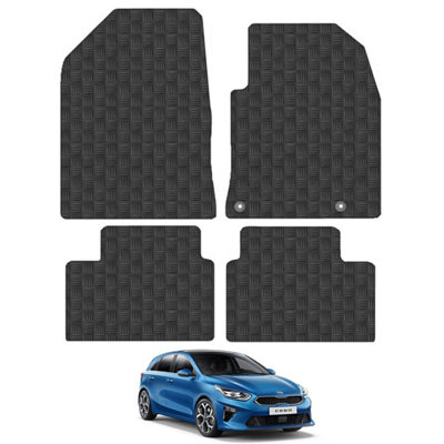 Car Mat Co Car Mats For Kia Ceed 2018-Onwards Auto Car Floor Mats Rubber Tailored Fit Set Heavy-Duty