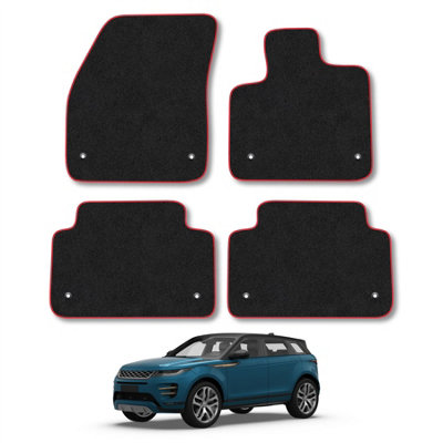 Car Mat Co Land Rover Range Rover Evoque 2019+ (Auto) Car Mats Red Trim Carpet Tailored from B&Q