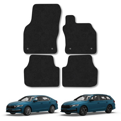 Car Mat Co Skoda Octavia 2020+ (Estate & Hatchback) Car Mats Black Carpet Tailored Fit from B&Q