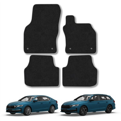 Car Mat Co Skoda Octavia 2020+ (Estate & Hatchback) Car Mats Grey Trim Carpet Tailored Fit from B&Q