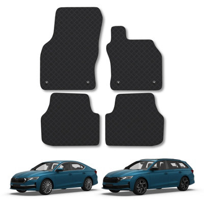 Car Mat Co Skoda Octavia 2020+ (Estate & Hatchback) Rubber Car Mats Heavy-Duty Tailored Fit from B&Q
