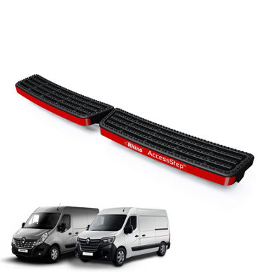B&Q -  Accessstep For Renault Master (2010-2024)Van Rear Safety Access StepNo Reverse Sensors (Black)(Ss206B)