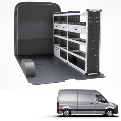 Van Guard Trade Mercedes Sprinter 2018+ Van Racking Organiser Van Shelving & Accessories Gold Package Driver Side Tvr-G-014-Os from B&Q