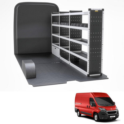 Van Guard Trade Peugeot Boxer (2006+) Van Racking Organiser Van Shelving & Accessories (Silver Package) Driver Side (Tvr-S-007-Os) from B&Q