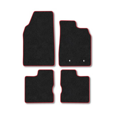 B&Q -  Dacia Duster 2018+ (Without Passanger Drawer) Car Mats Red Trim Carpet Tailored