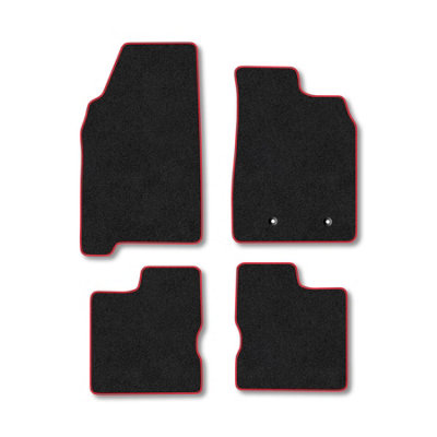 B&Q -  Dacia Duster 2018+ (With Passanger Drawer) Car Mats Red Trim Carpet Tailored