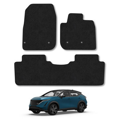 Car Mat Co Nissan Ariya (2022+) Car Mats Black Carpet Tailored Fit Easy Clean With Clips from B&Q