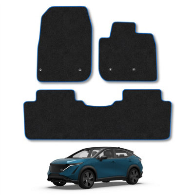 Car Mat Co Nissan Ariya (2022+) Car Mats Blue Trim Carpet Tailored Fit Easy Clean With Clip from B&Q