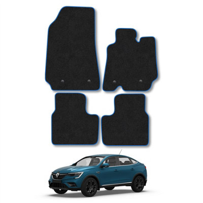 Car Mat Co Renault Arkana 2021+ Car Mats Blue Trim Carpet Tailored  Easy Clean Clips from B&Q