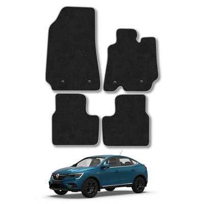 Car Mat Co Renault Arkana 2021+ Car Mats Grey Trim Carpet Tailored  Easy Clean Clips from B&Q