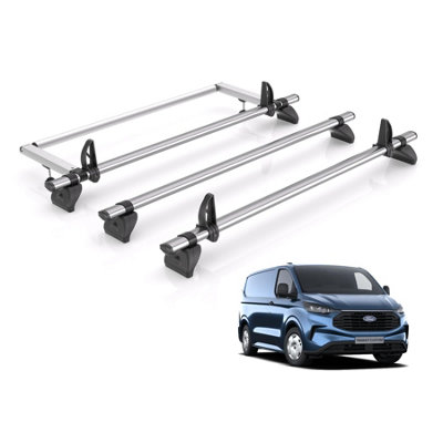 B&Q - Vd  Kammbar Fleet & Roller 3 Bars Roof Rack For The Ford Transit Custom 2024+ Only Suitable For Gen2