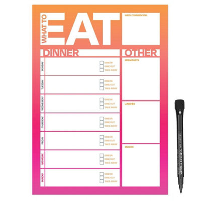 Magflex A4 Bold Weekly Meal Planner Fridge MagnetFlexible Magnetic Sheet from B&Q