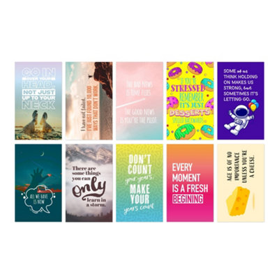 Inspiring And Motivational Quote Fridge Magnets For FridgeWhiteboardClassroomLocker Or Office10 Pack from B&Q