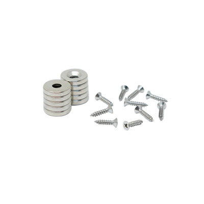N42 Neodymium Countersunk Magnet 10mm Dia Magnets & Screws PackNorthPack Of 10 from B&Q