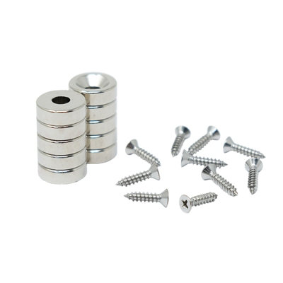 N42 Neodymium Countersunk Magnet 12mm Dia Magnets & Screws PackNorthPack Of 10 from B&Q